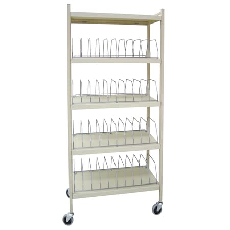 Omnimed Std Vertical Open Chart Rack 3 Shelves 40 Binder Capacity in Beige (43 260004-BG